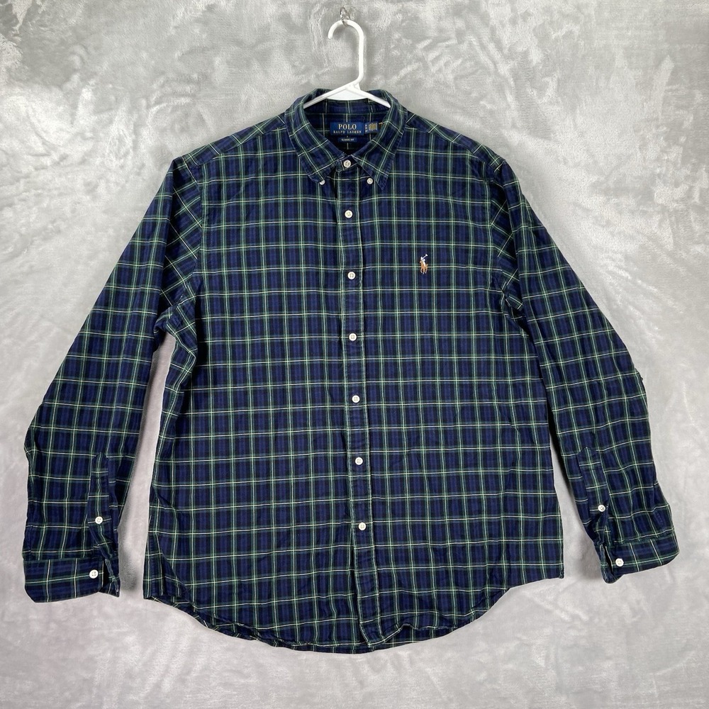 Polo Ralph Lauren Shirt Mens XL Button Down Flesh Pony Classic Fit Plaid Preppy